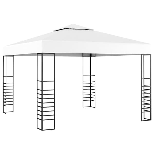 Paviljong med ljusslinga LED 3x3 m vit