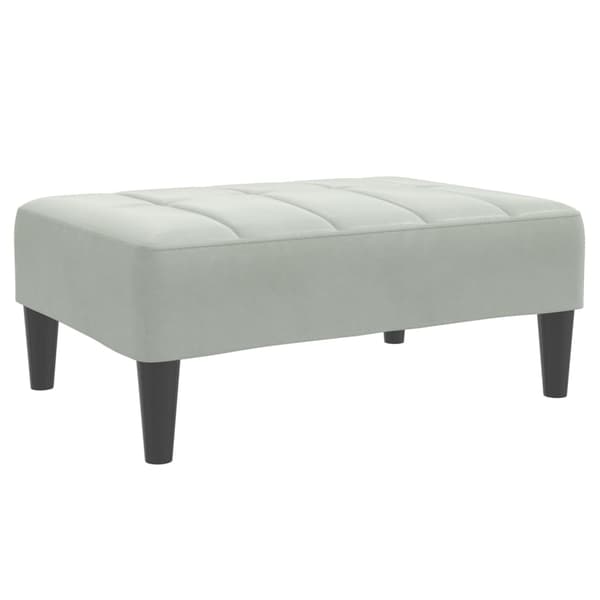 Fotpall Ljusgrå 77x55x31 cm sammet