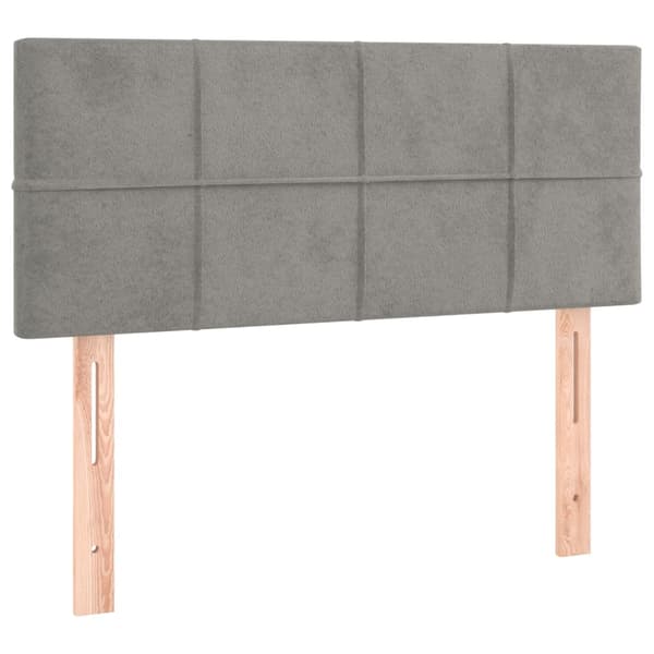 Ramsäng med madrass ljusgrå 90x190 cm sammet
