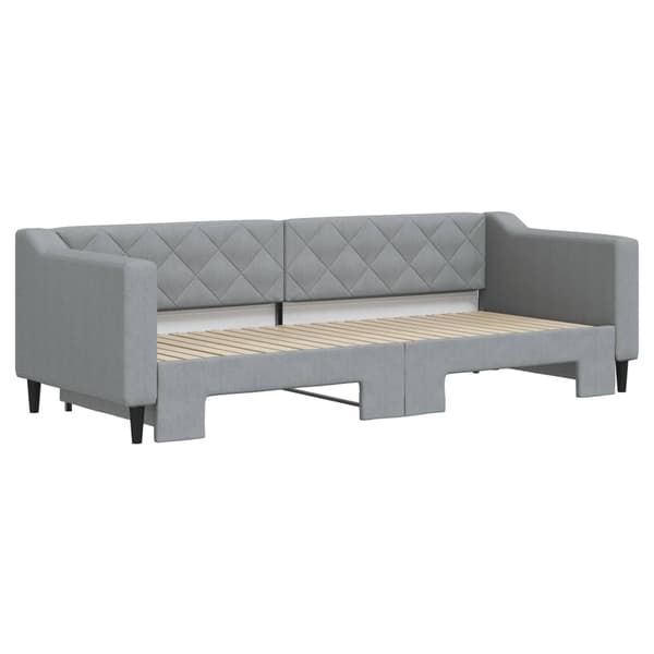 Dagbädd utdragbar ljusgrå 80x200 cm tyg