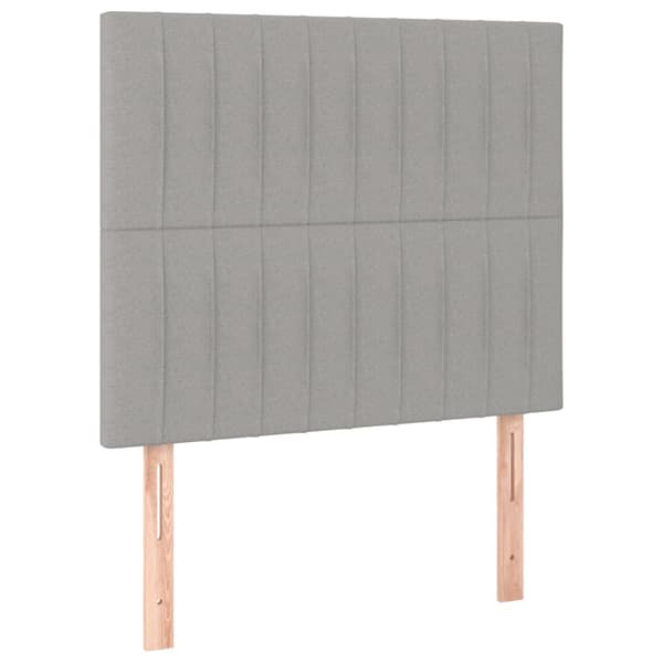 Ramsäng med madrass ljusgrå 90x200 cm tyg