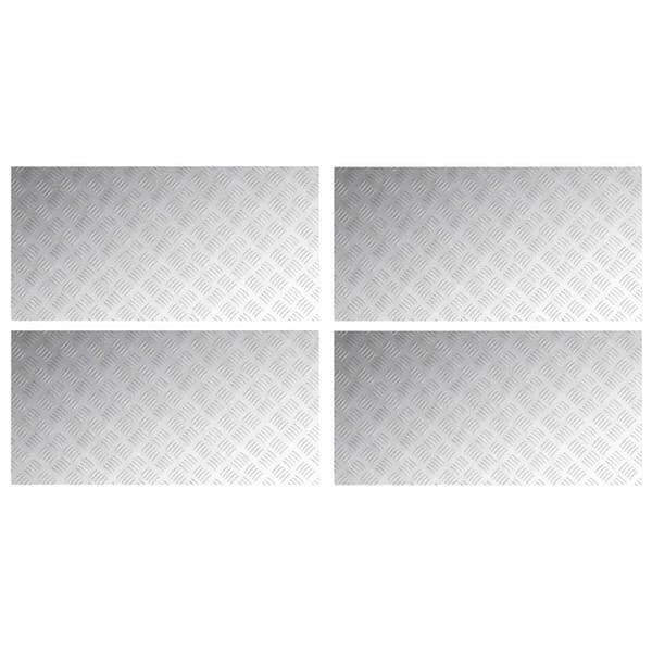 Trappsteg Rektangulär 4 pcs Silver 100 x 50 cm Aluminium