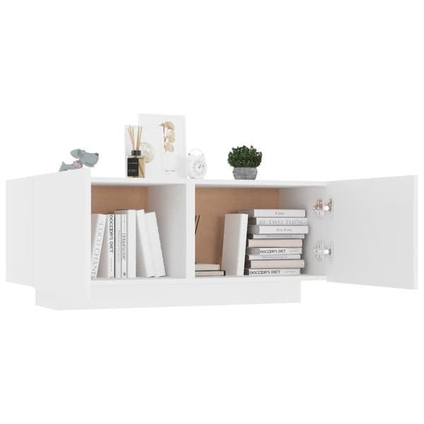 Sängbord vit 100x35x40 cm konstruerat trä