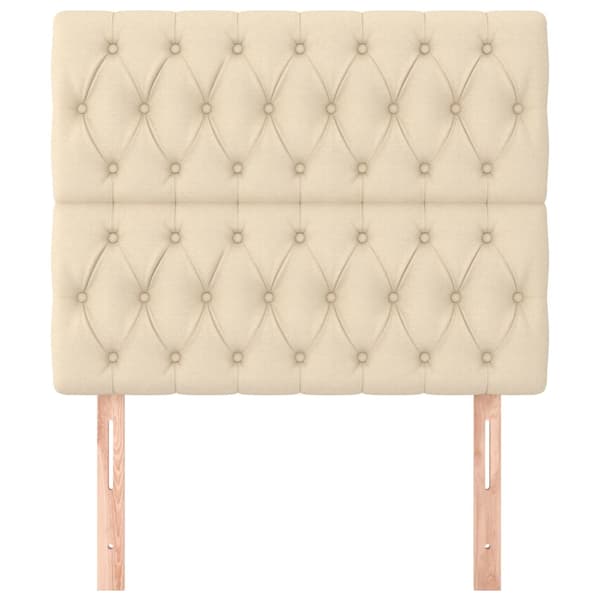 Sänggavel creme 100x7x118/128 cm tyg
