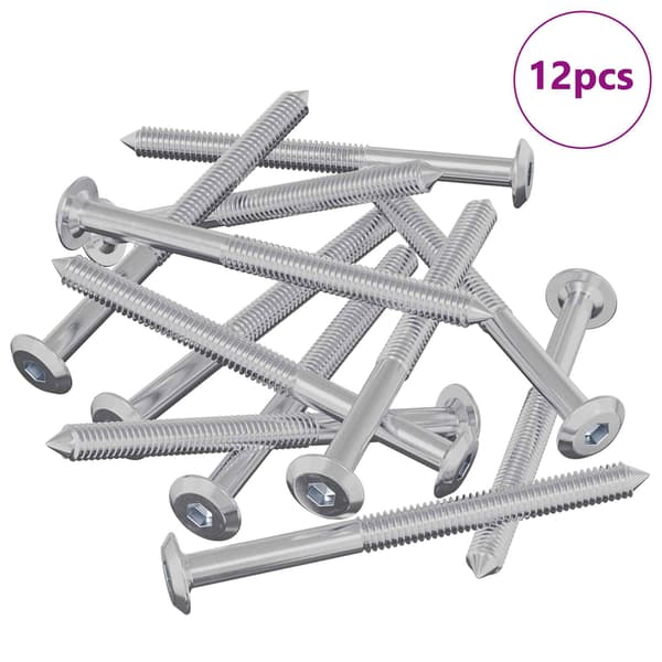 Möbelskruvar 12 pcs Silver M6 x 85 mm Stål