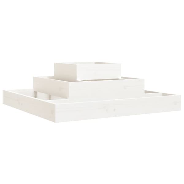 Odlingslåda vit 80x80x27 cm massiv furu