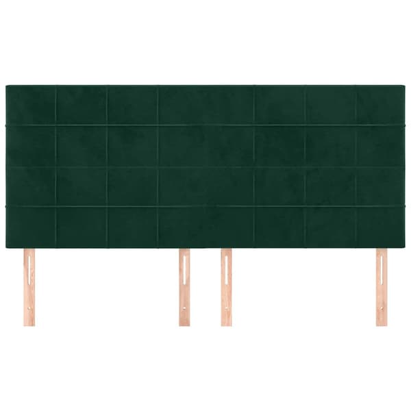 Sänggavel mörkgrön 200x5x118/128 cm sammet