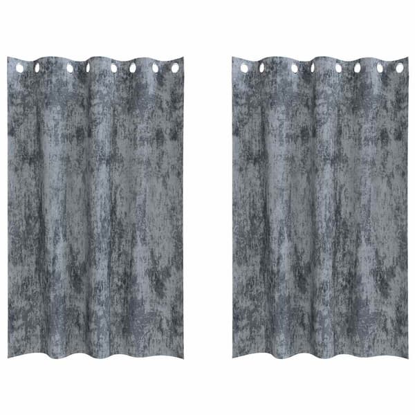 Sammetsgardiner 2 st Silvergrå 175 x 140 cm Sammet