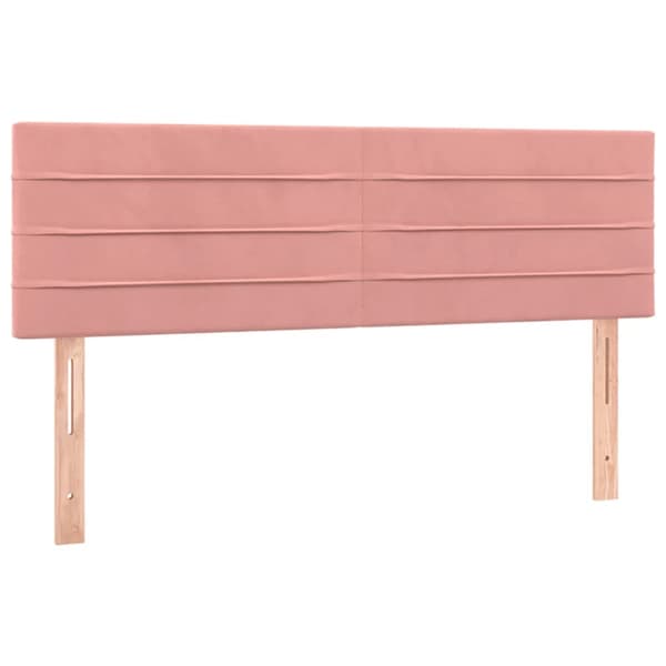 Ramsäng med madrass & LED rosa 140x190 cm sammet