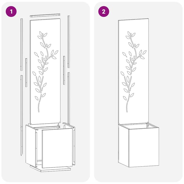 Trädgårds integritetsskärm Blommor Silver 32 x 32 x 150 cm