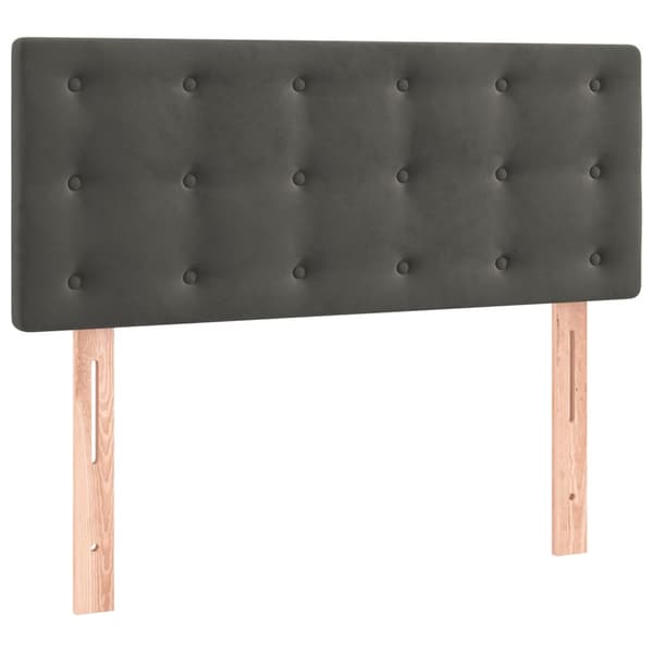 Ramsäng med madrass mörkgrå 80x200 cm sammet