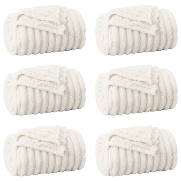 Filtar 6 pcs Kräm 270 x 240 cm Fleece
