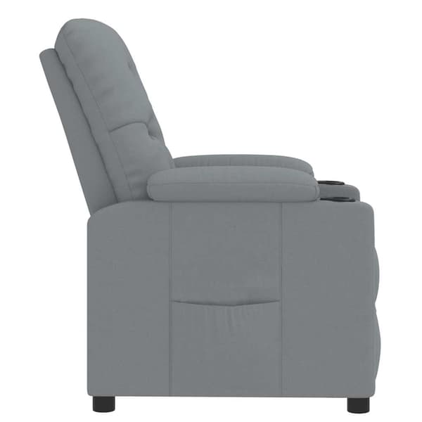 Reclinerfåtölj ljusgrå tyg