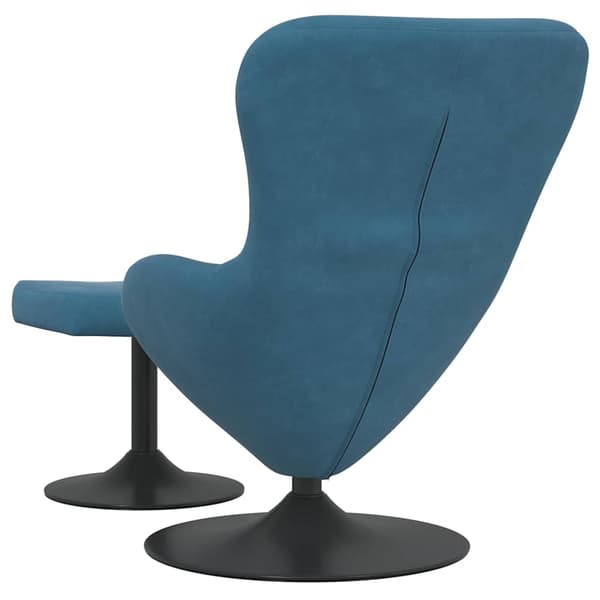 Äggstol med Fotpall with Footstool Blå Sammet