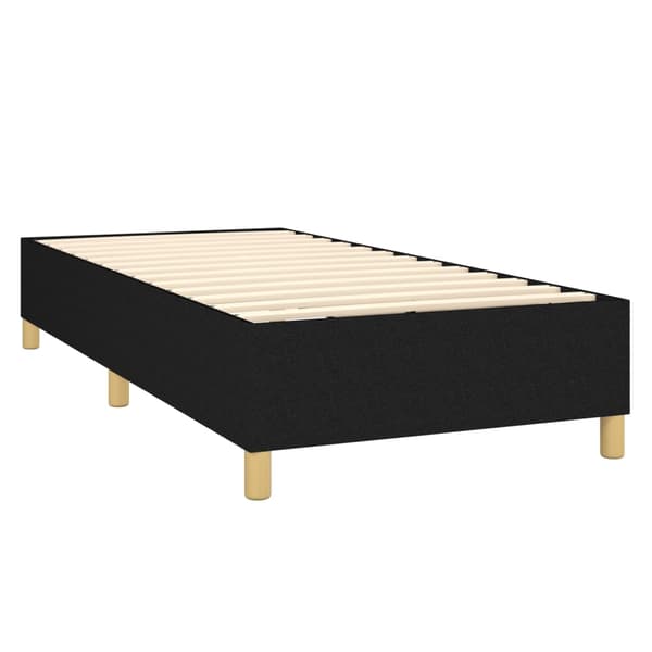Boxspring-sängram svart 100x200 cm tyg