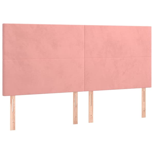 Ramsäng med madrass rosa 160x200 cm sammet