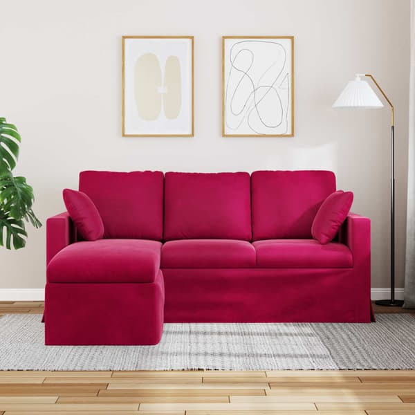 Soffa Vinröd 178 x 134 x 80 cm Sammet