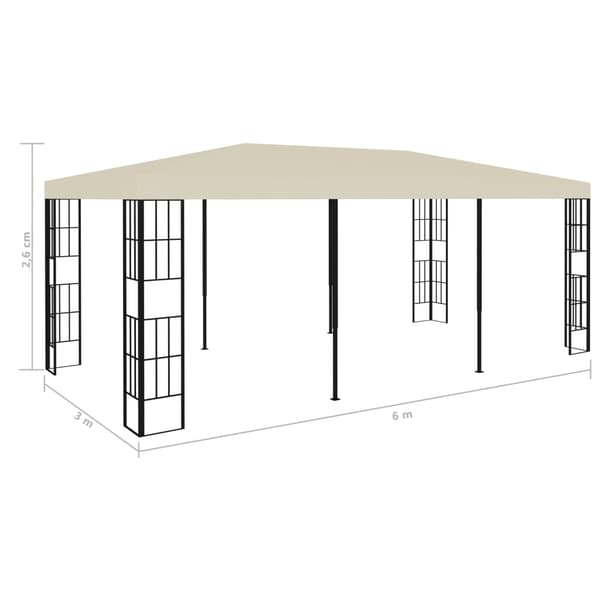 Paviljong 3x6 m gräddvit