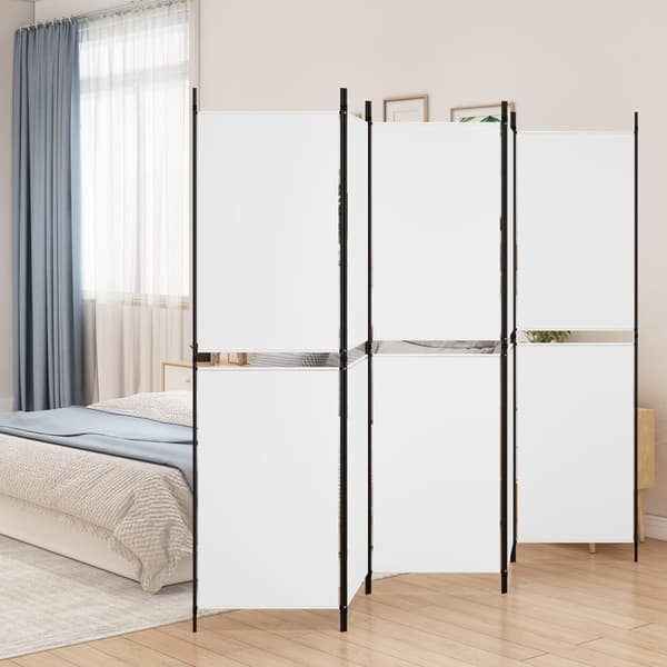 Rumsavdelare 5 paneler vit 250x180 cm tyg