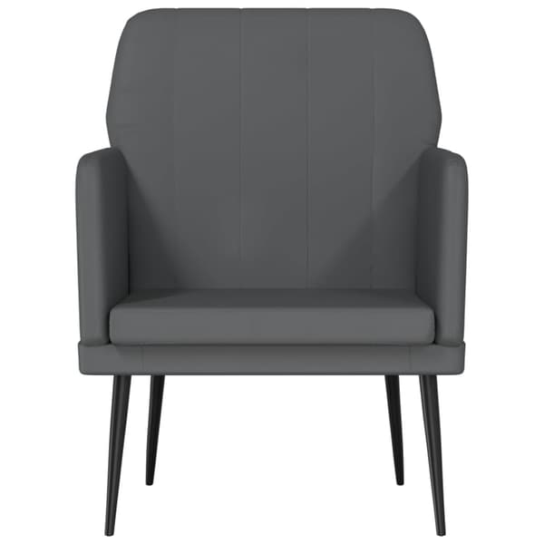 Fåtölj grå 61x78x80 cm konstläder