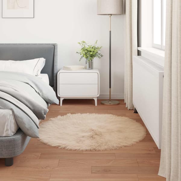 Fuskfäll matta TAFALLA Beige Ø 120 cm Polyester