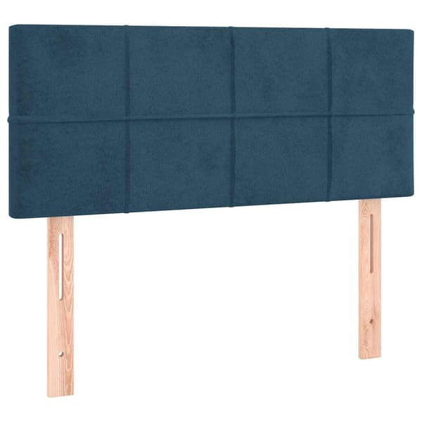 Sänggavel mörkblå 90x5x78/88 cm sammet