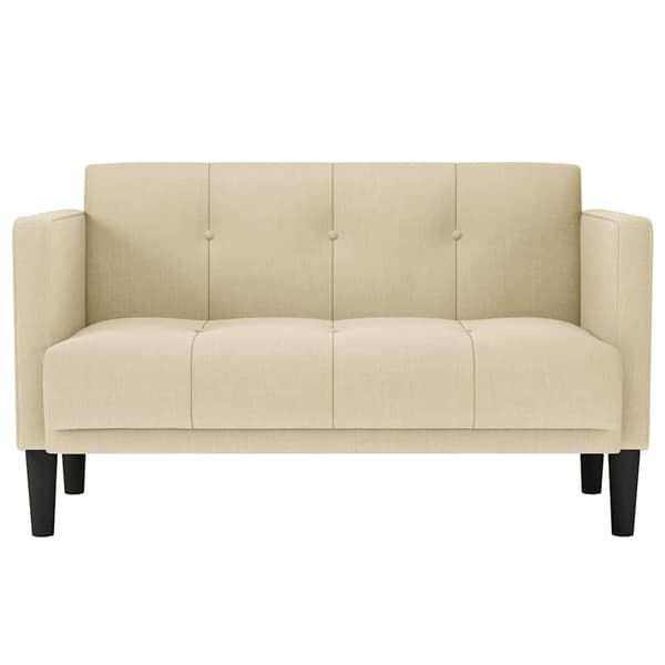 Loveseat soffa cremefärgad 111 cm tyg