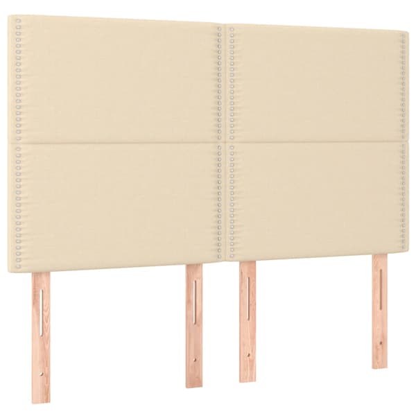Sänggavel creme 144x5x118/128 cm tyg