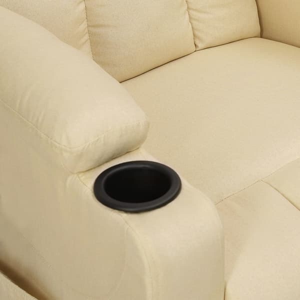 Reclinerfåtölj gräddvit tyg