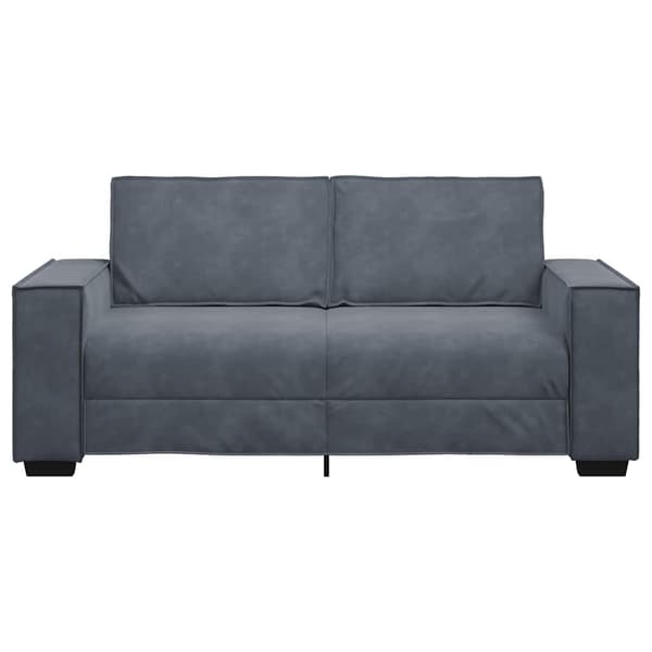 Soffa 2-sits mörkgrå 180x78x84 cm sammet