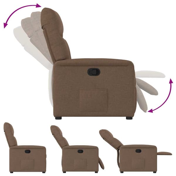 Reclinerfåtölj brun tyg
