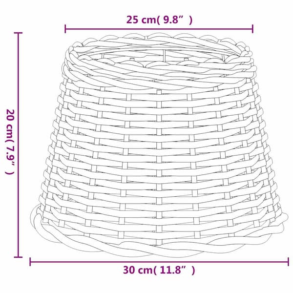 Lampskärm brun Ø30x20 cm korgmaterial