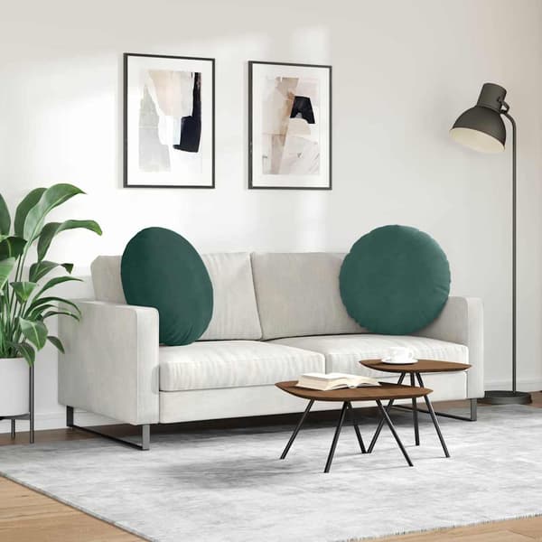 Sittkuddar 2 pcs Mörkgrön Ø 80 x 29 cm Sammet