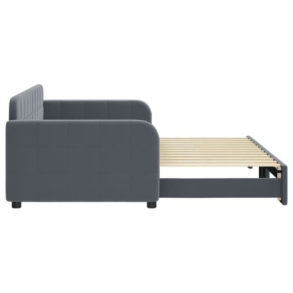 Dagbädd utdragbar mörkgrå 90x200 cm sammet