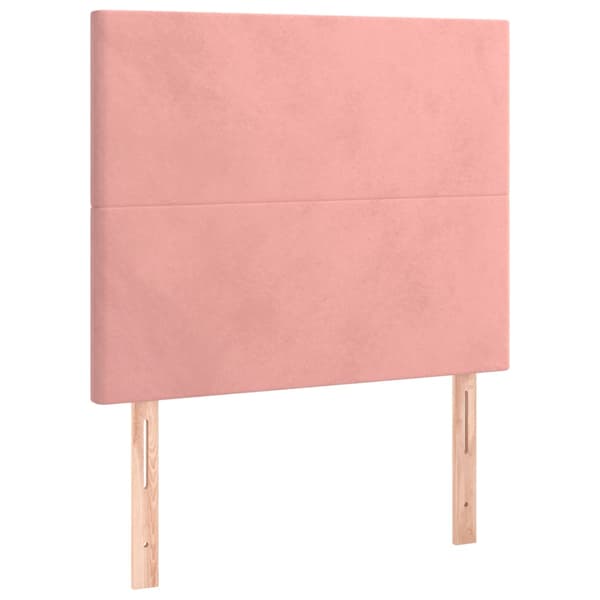 Sänggavel rosa 80x5x118/128 cm sammet