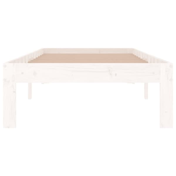 Sängram vit massivt trä 75x190 cm