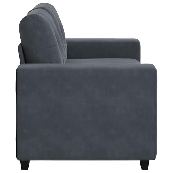 Loveseat soffa mörkgrå 160x77x82 cm sammet