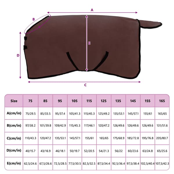 Hästdyna Full Mörk Brun 85 cm Polyester Fleece