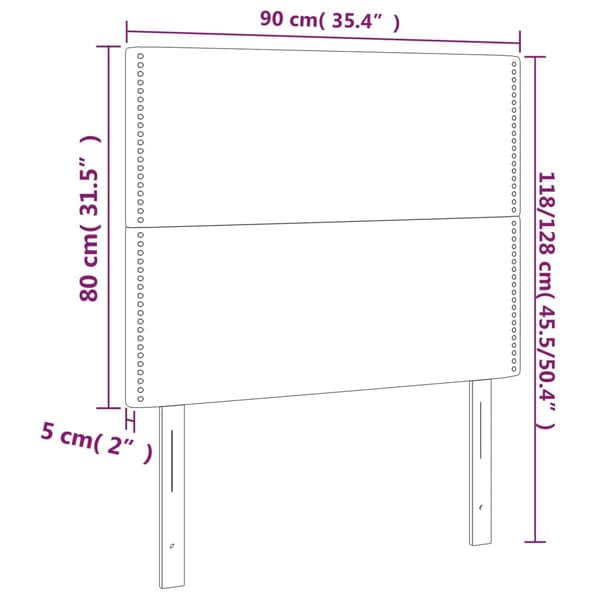 Sänggavel creme 90x5x118/128 cm tyg