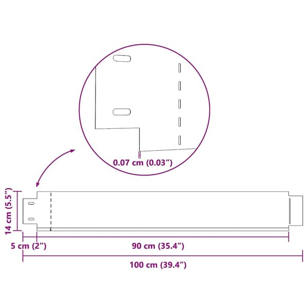 Rabattkant 10 st 100 x 14 cm flexibelt galvaniserat stål
