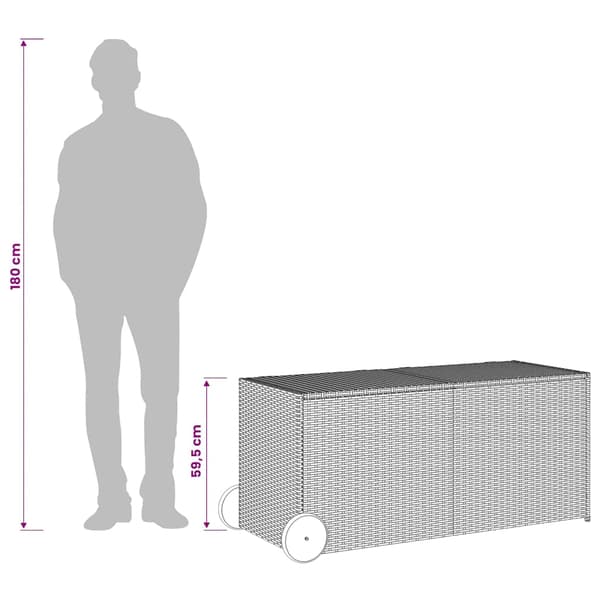 Dynbox på hjul svart 283L konstrottning