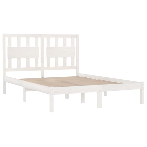 Sängram vit massiv furu 135x190 cm