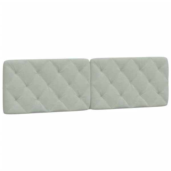 Headboard Cushion Light Grey 183 cm Velvet