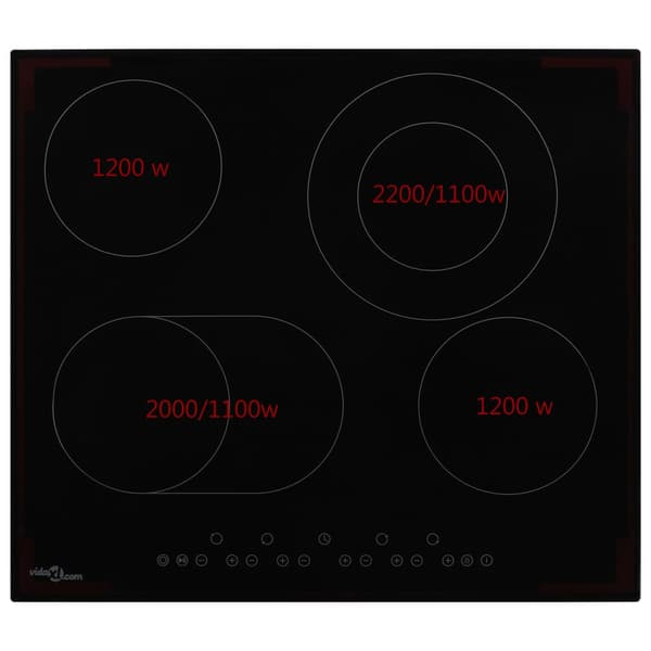 Keramikhäll med 4 plattor touchkontroll 6600 W