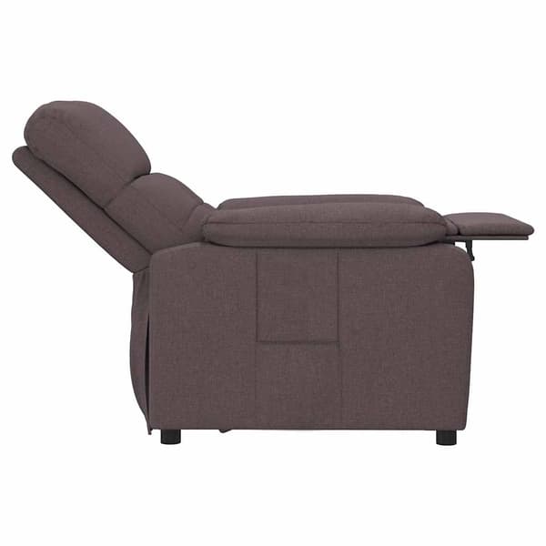 Reclinerfåtölj mörkbrun tyg
