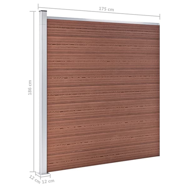 Staketpanel WPC 175x186 cm brun