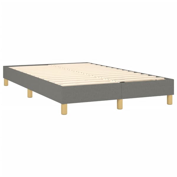 Ramsäng med madrass & LED mörkgrå 120x190 cm tyg