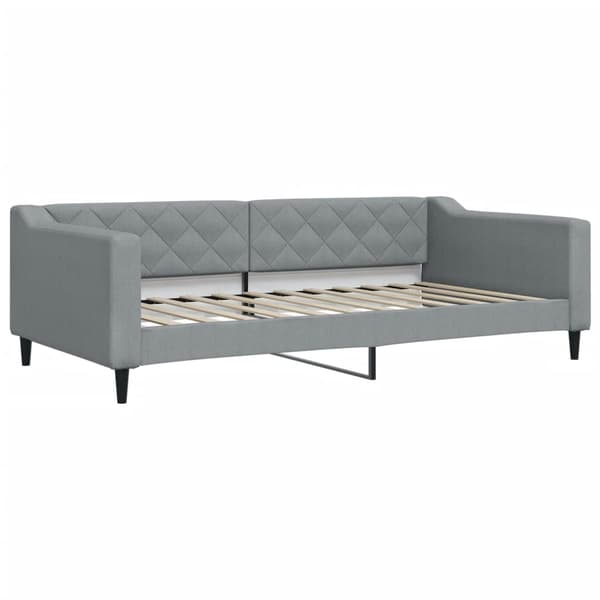Dagbädd utdragbar ljusgrå 100x200 cm tyg