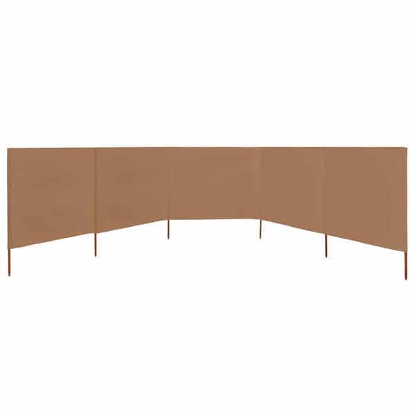 Vindskydd 5 paneler tyg 600x80 cm taupe