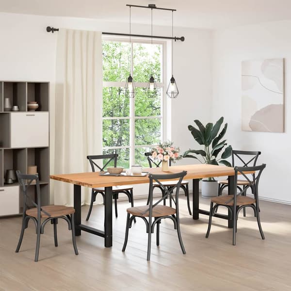 Matbordsben svarta 2 st 80x(72-73) cm stål